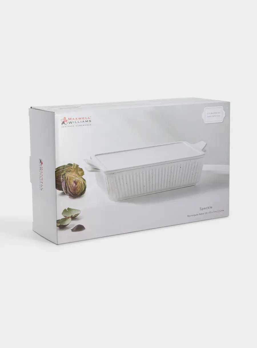 Форма для запекания, 28х20 см, с крышкой, фарфор P, прямоугольная, молочная, в крапинку, Speckle, image-8