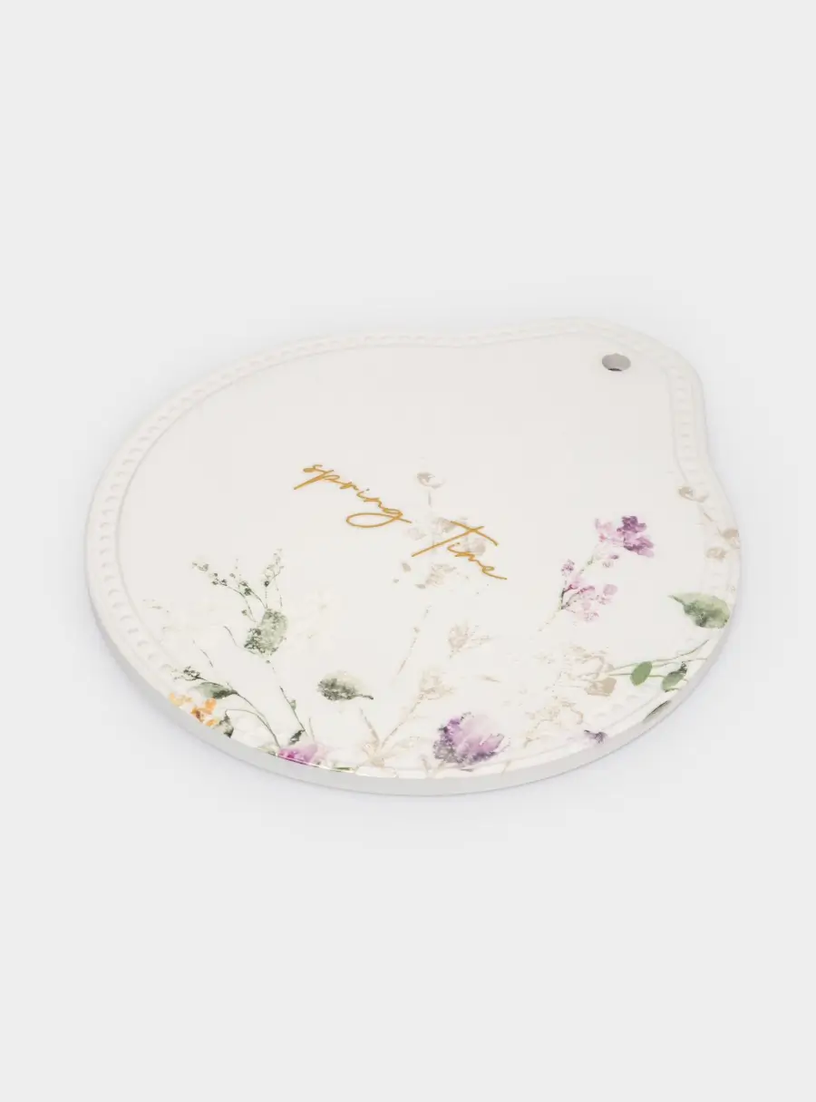Подставка под горячее, 21x19 см, керамика/пробка, белая, Полевые цветы, Meadow ,image-2