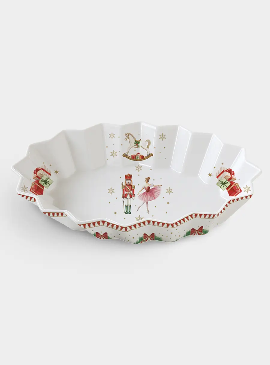 Блюдо, 25х17 см, фарфор P, овальное, белое, Щелкунчик и фея, Magie de Noel ,image-0