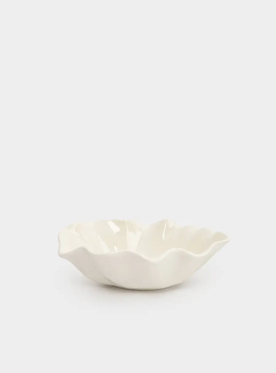 Салатник, 19х18х7 см, 420 мл, керамика, молочный, Мятый эффект, Barkhan ,image-2