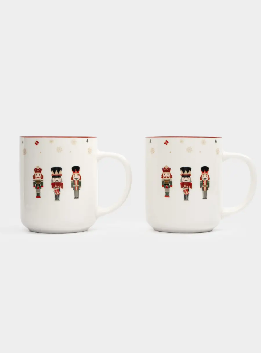 Кружка, 370 мл, 2 шт, фарфор P, белая, Щелкунчики, Nutcracker ,image-0