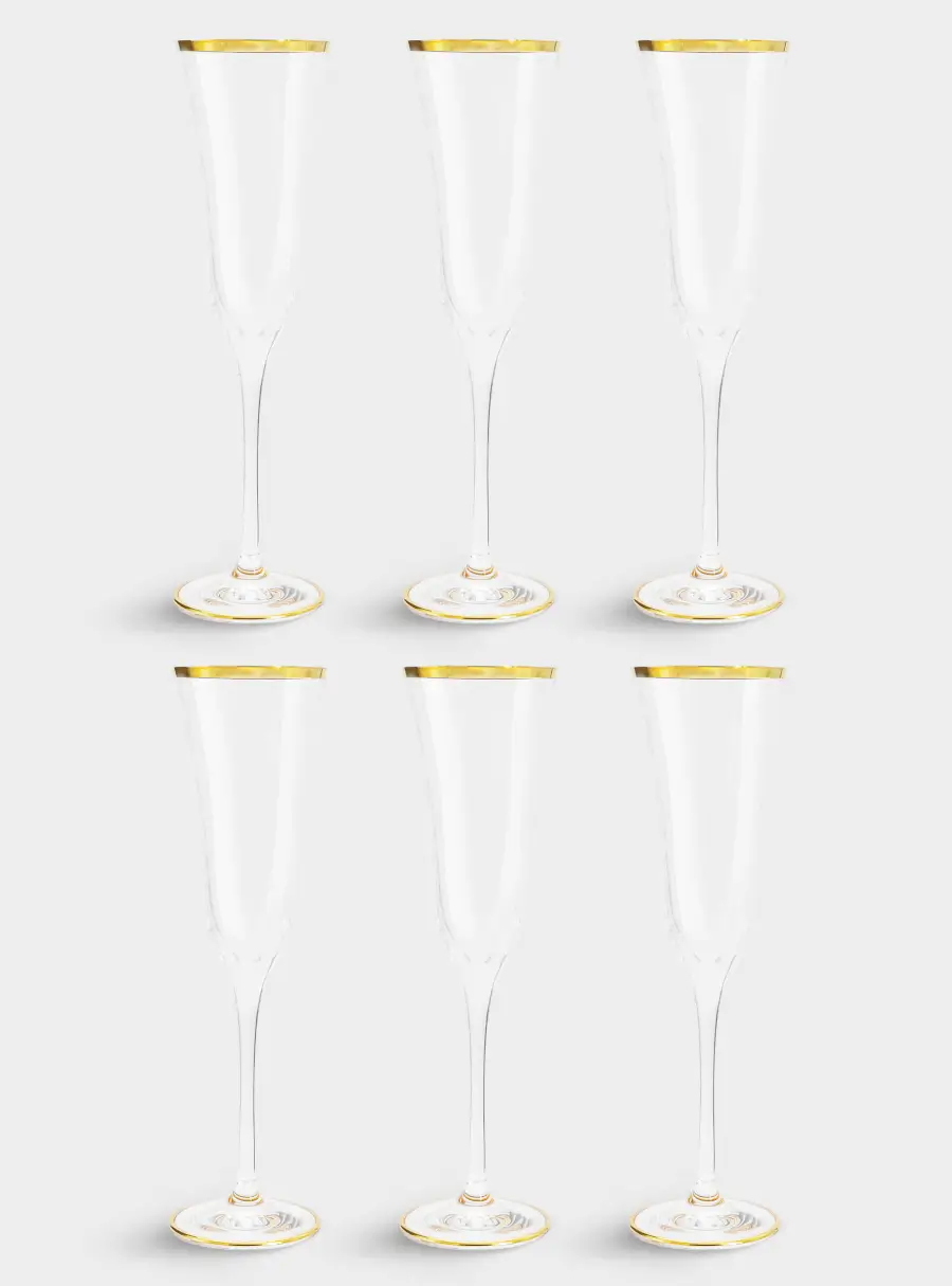 Набор бокалов для шампанского, 6 пр, 175 мл, Сабина, золото ,image-0