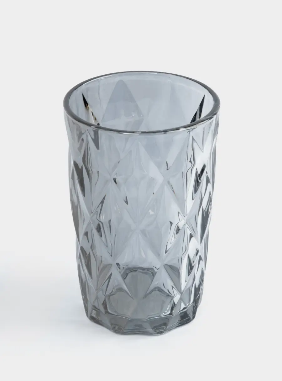Стакан, 12 см, 340 мл, стекло, серый, Diamond color ,image-2