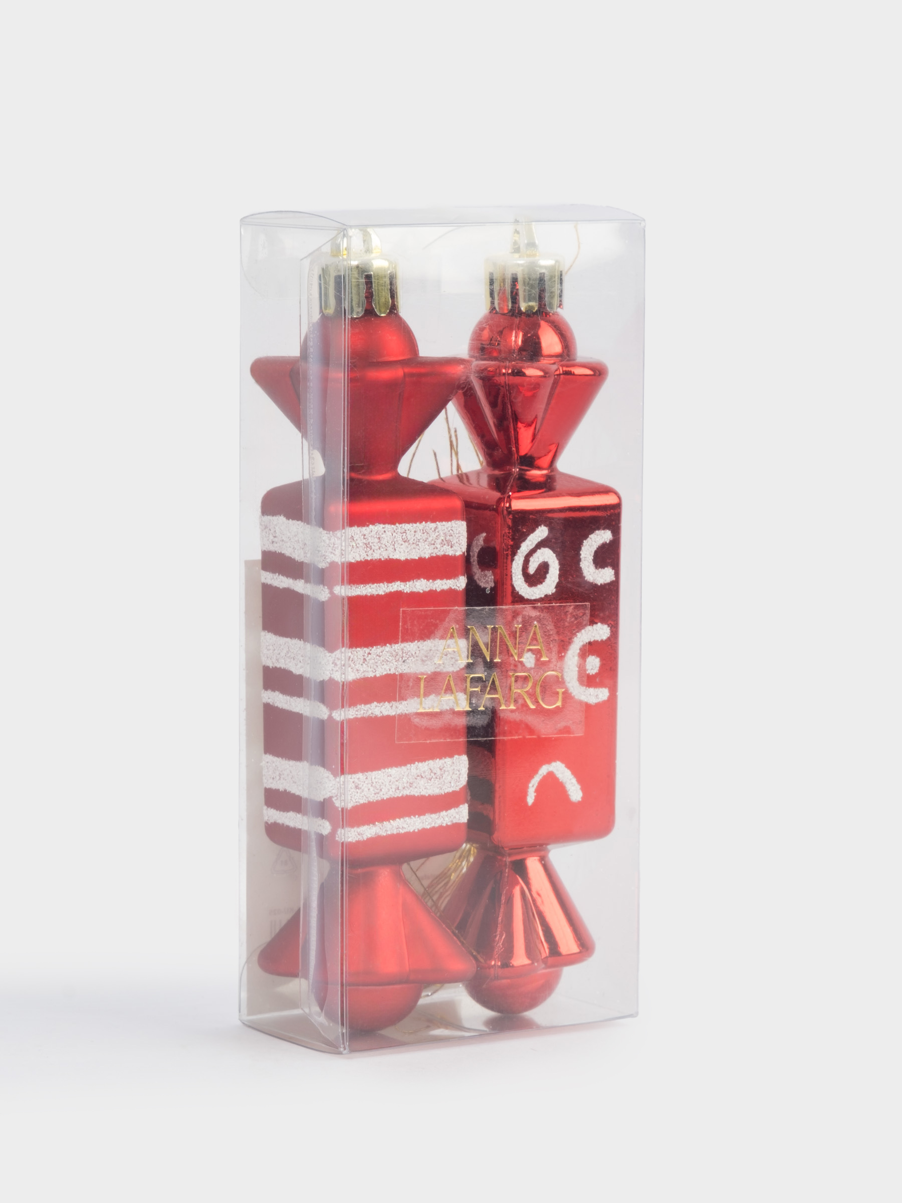 Игрушка елочная, 2 шт, 3х12 см, пластик, красная, Конфеты, New year, image-6