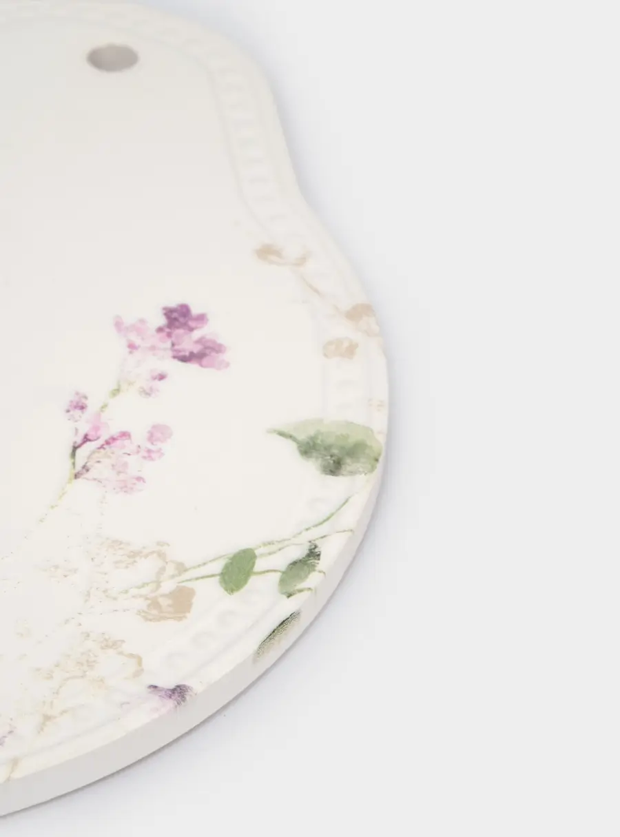 Подставка под горячее, 21x19 см, керамика/пробка, белая, Полевые цветы, Meadow ,image-3