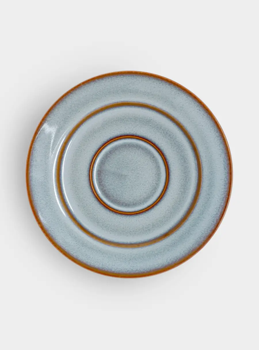 Пара чайная, 1 перс, 2 пр, 220 мл, керамика, серо-бежевая, с коричневым кантом, Mandala ,image-2