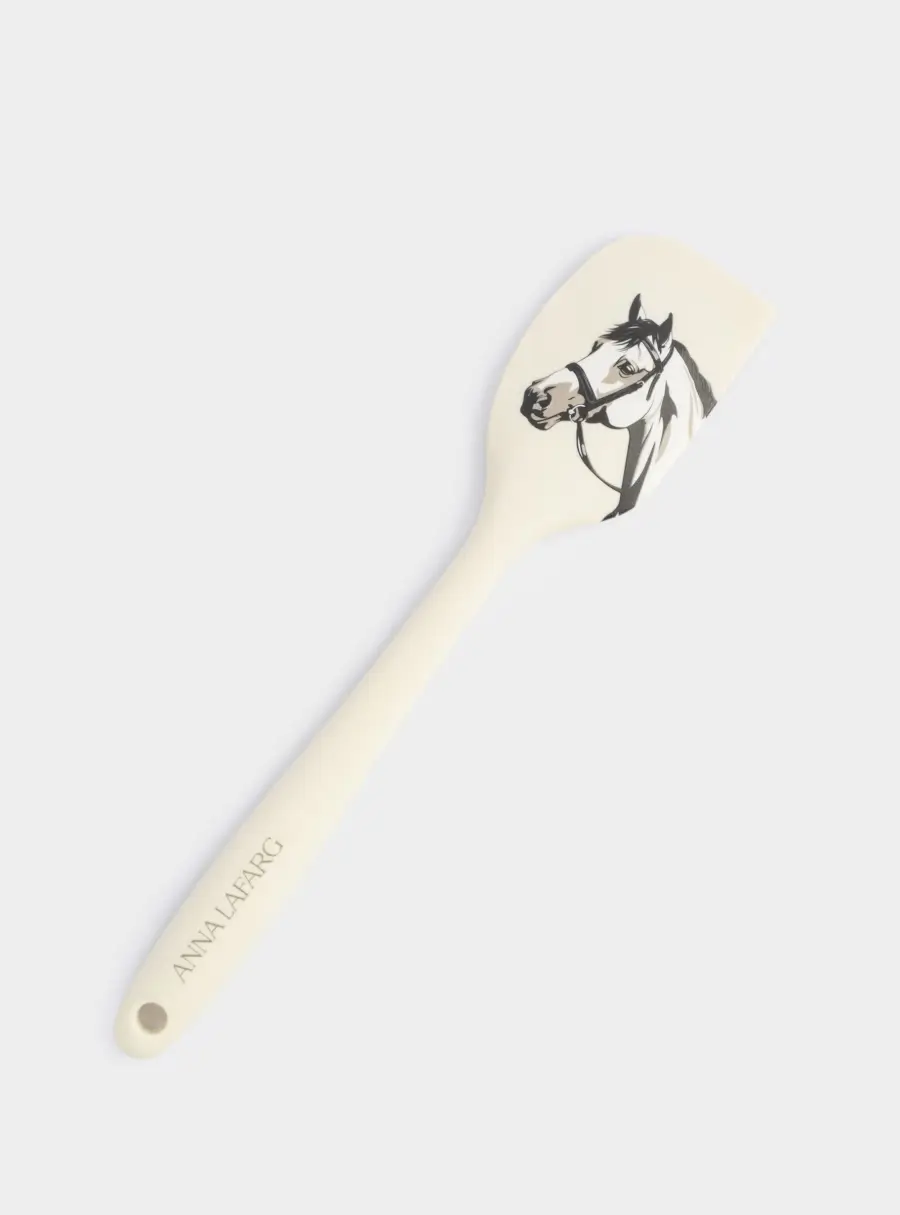 Лопатка-шпатель, 27 см, силикон, молочная, Конь, Horse ,image-1