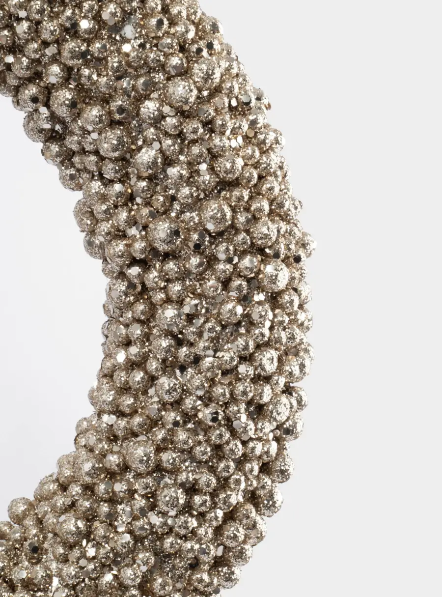 Венок декоративный, 25 см, полистирол, шампань, Celebration, image-1