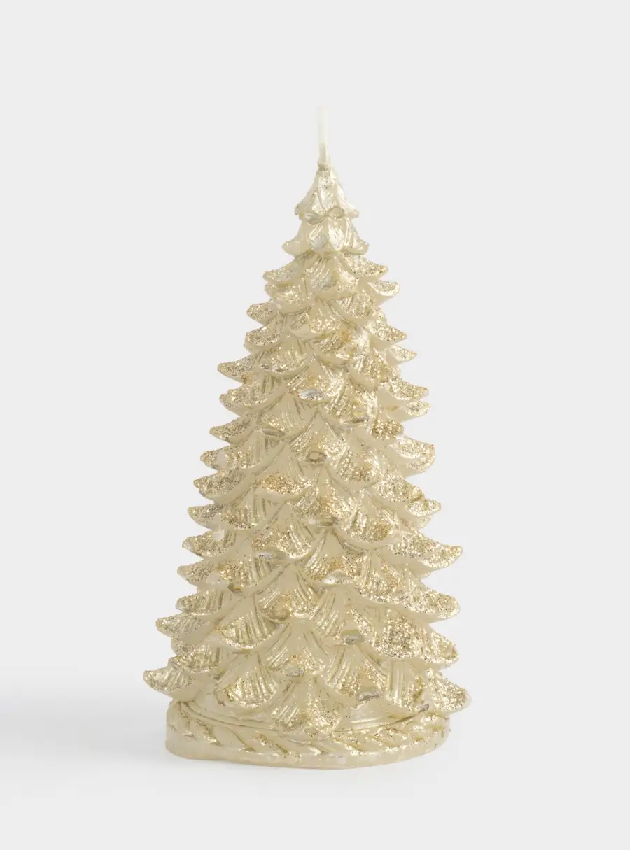 Свеча, 12 см, шампань, Елка, New year