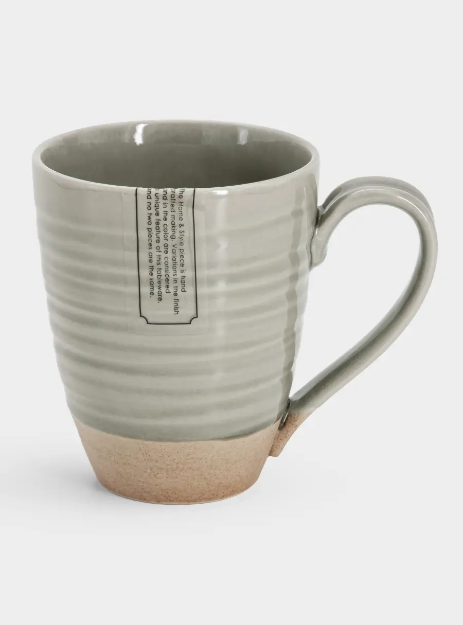 Кружка, 350 мл, керамика, серо-бежевая, Спираль, Dallas, image-5