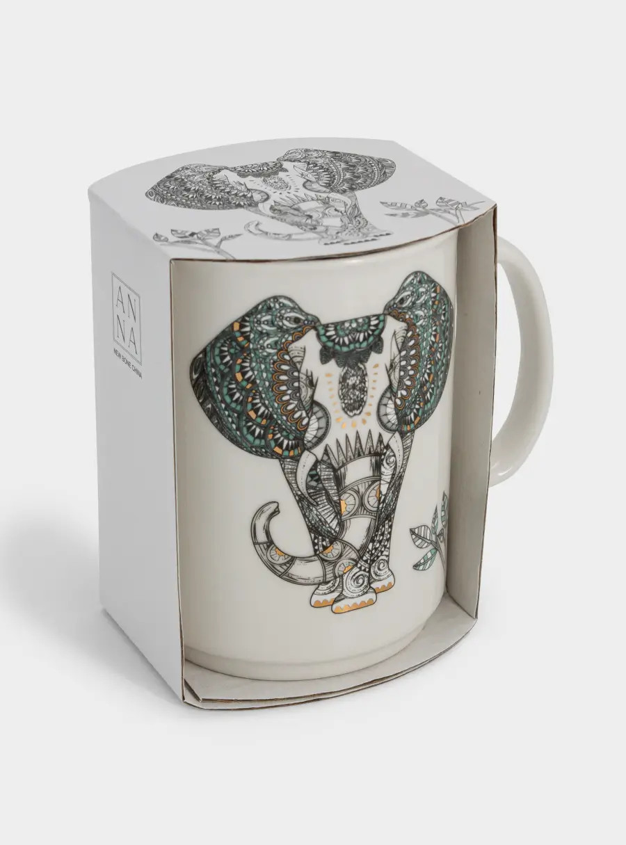 Кружка, 415 мл, фарфор N, белая, Слон, Wild, image-5