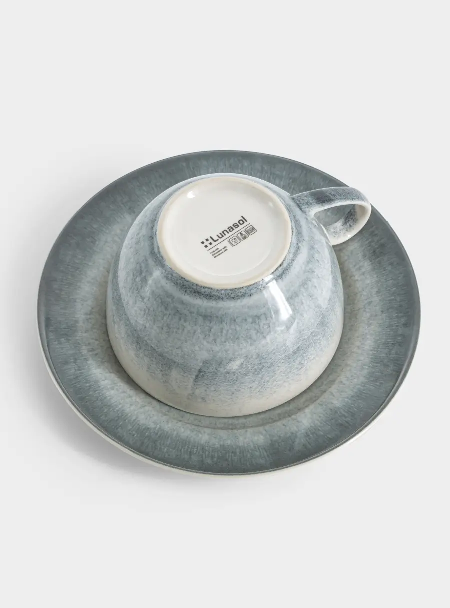 Пара чайная, 1 перс, 2 пр, 220 мл, керамика, серо-голубая, Vulcano ,image-3