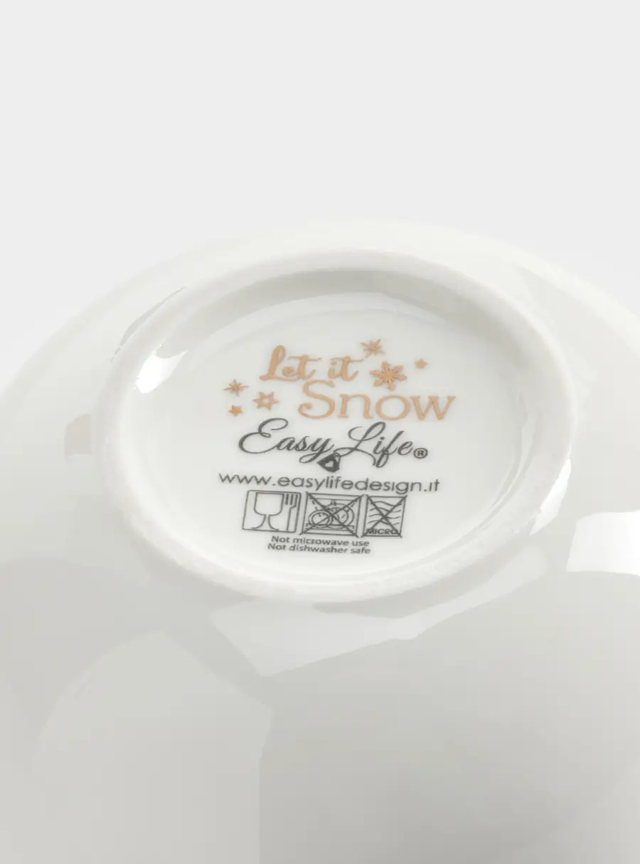 Кружка, 400 мл, фарфор P, белая, с золотым кантом,  Дед Мороз, Let It Snow ,image-2