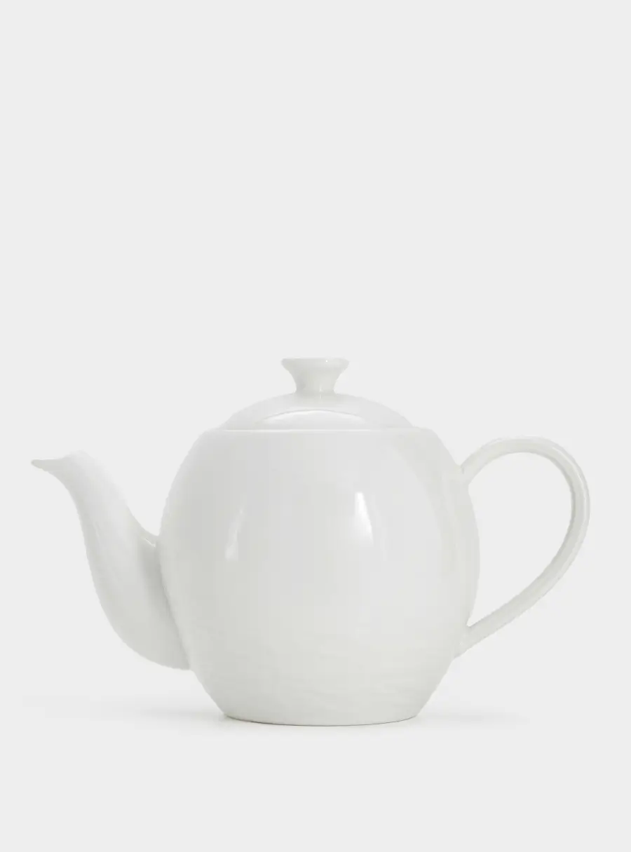 Чайник заварочный, 850 мл, фарфор P, белая, Мятый эффект, Rock, image-5