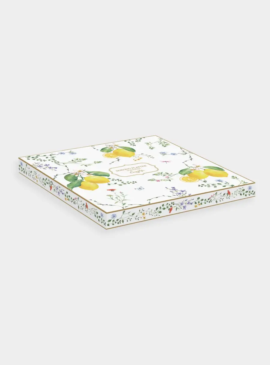 Блюдо, 25х18 см, фарфор P, овальное, белое, Цветы и лимоны, Fleurs et Citrons ,image-1