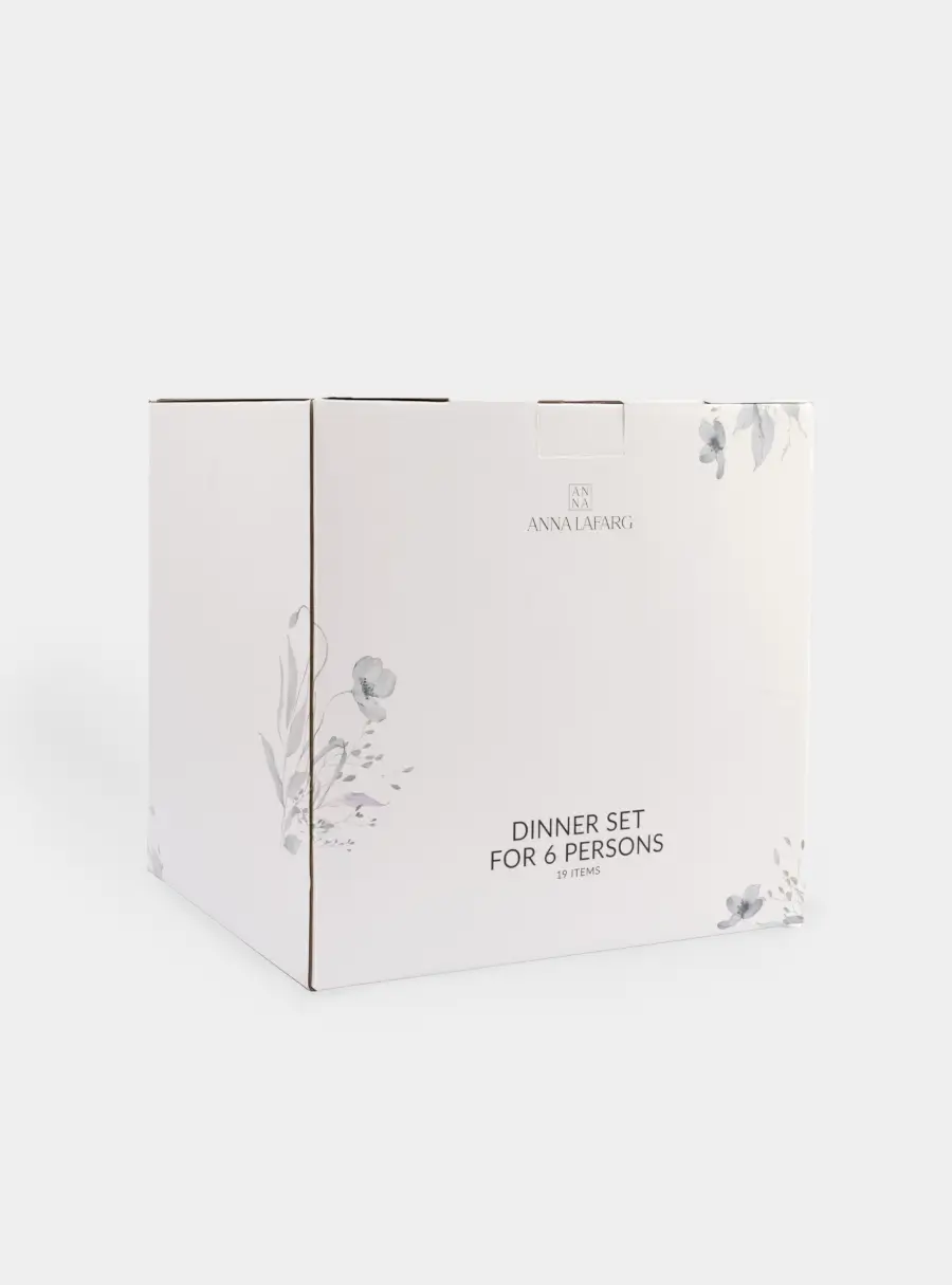 Сервиз обеденный, 6 перс, 19 пр, фарфор N, молочный, Полевые цветы, Flower melody, image-7