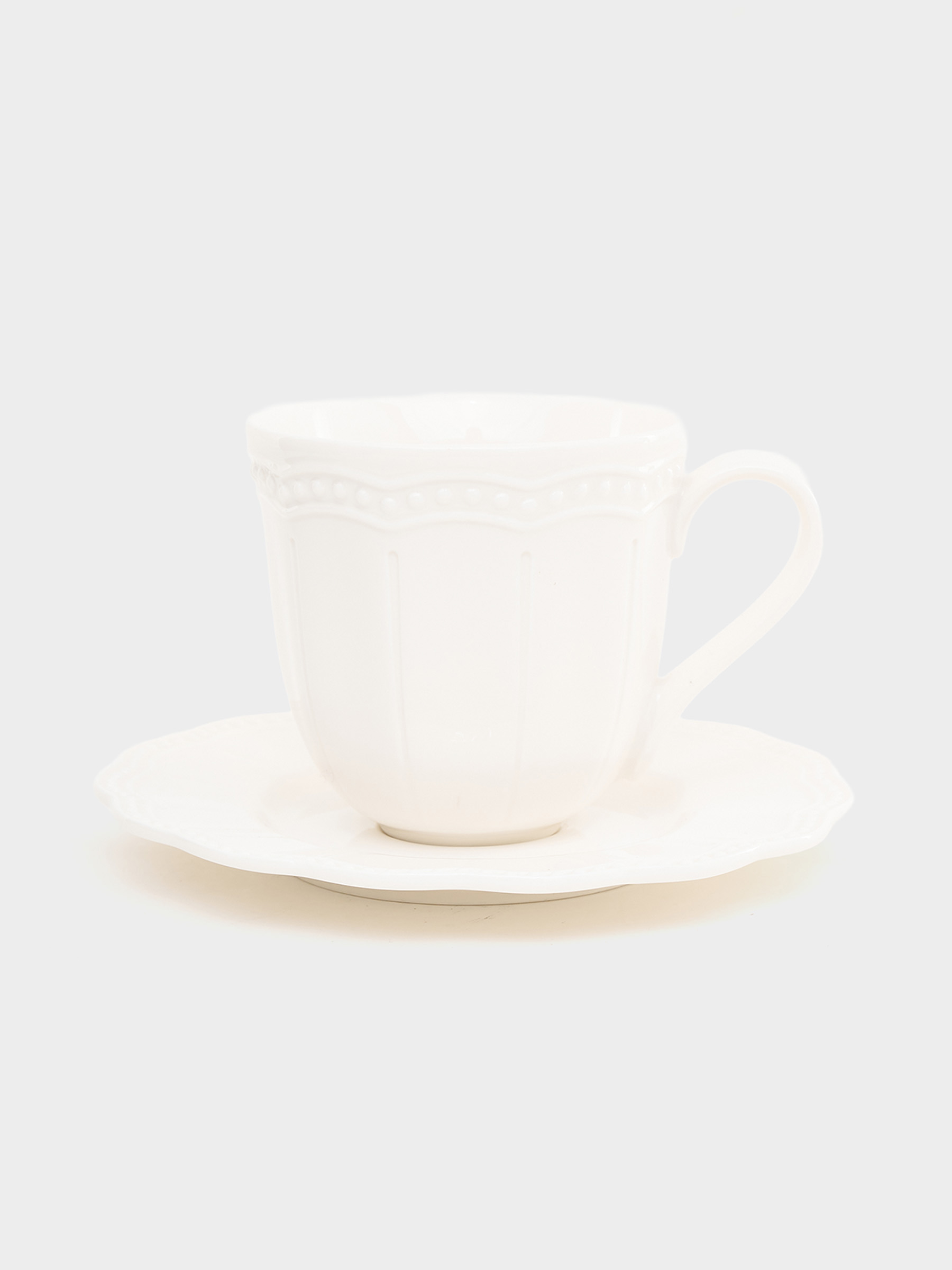 Чашка с блюдцем, 250 мл, белая, Elite, image-0