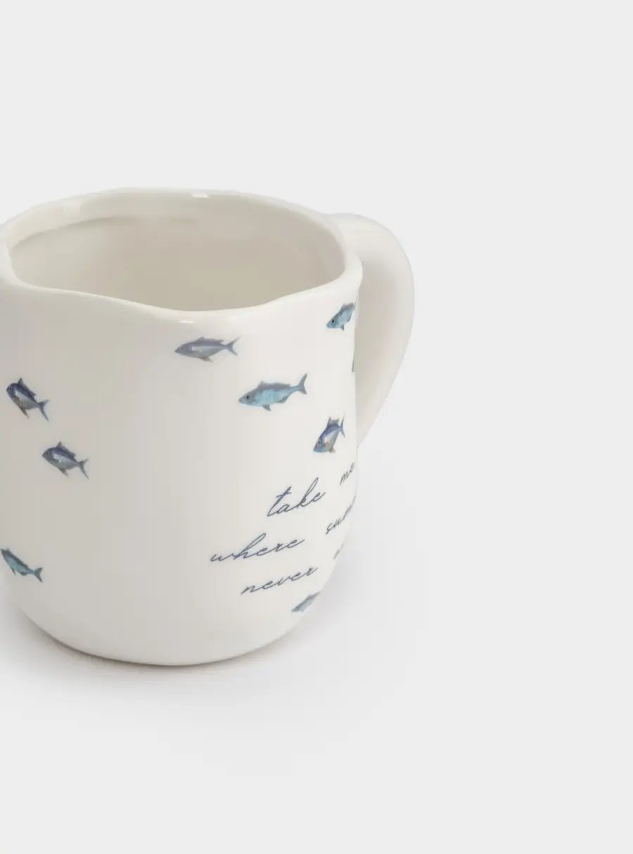 Кружка, 360 мл, керамика, белая, Рыбки, Sea world, image-4