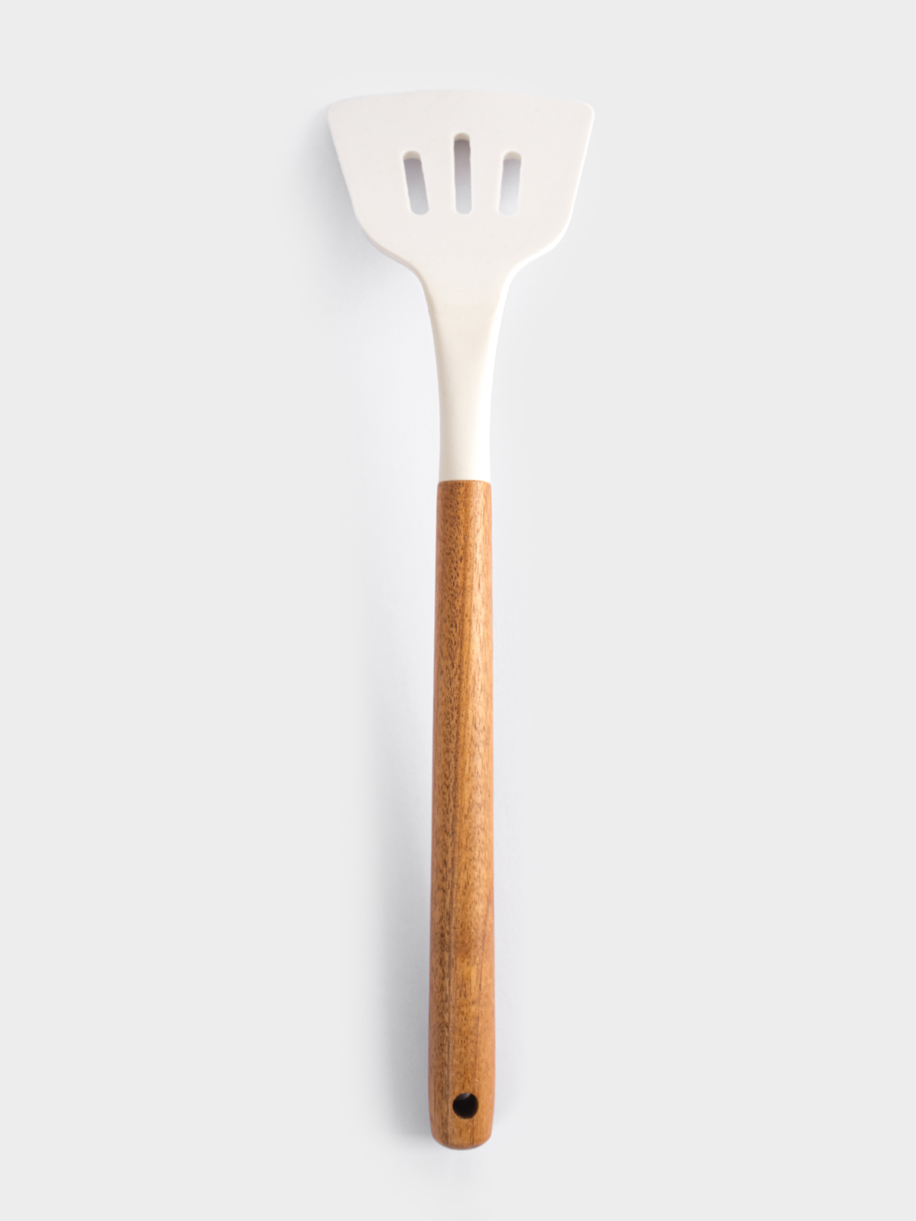 Лопатка с прорезями, 32 см, силикон/дерево, молочный, Wenge, image-4