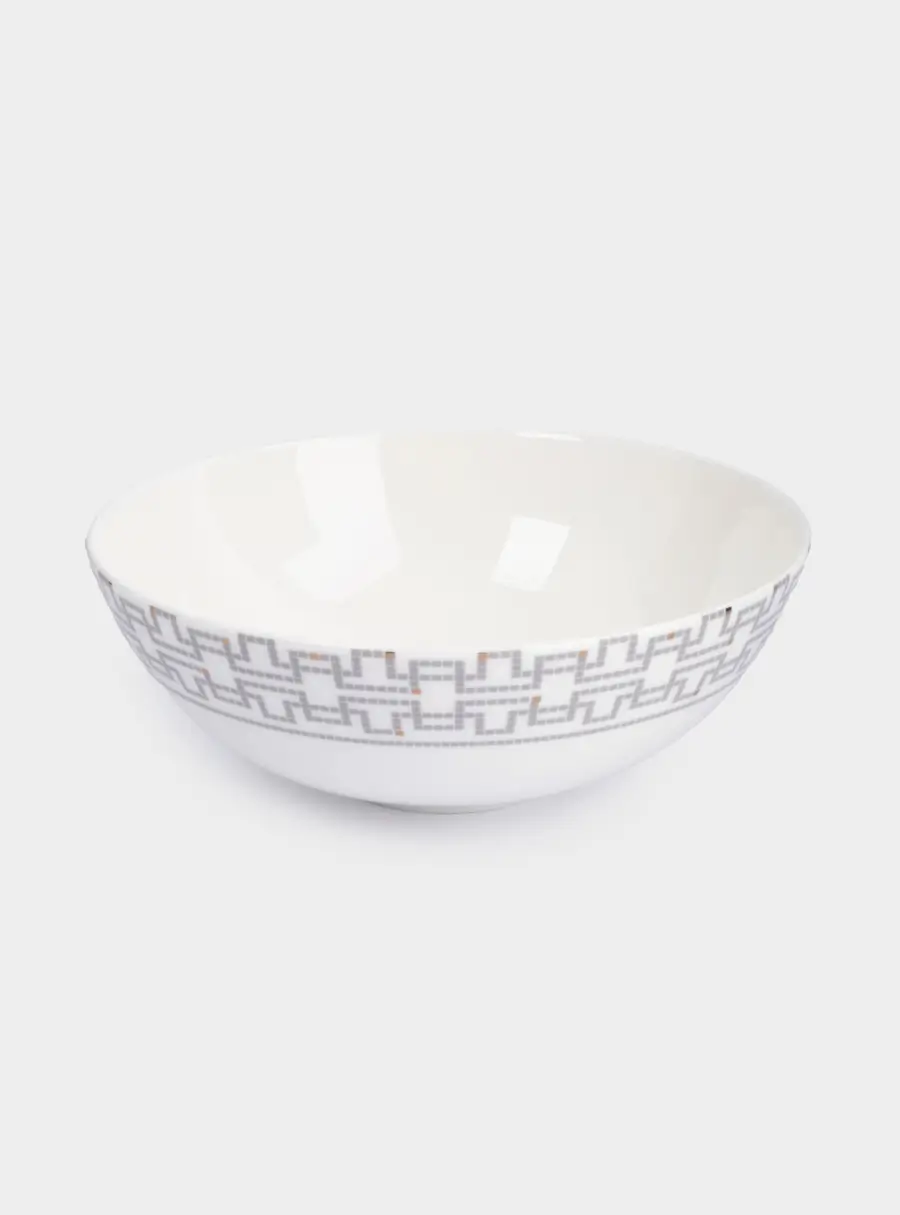 Салатник, 18х6 см, 900 мл, фарфор F, белый, Орнамент, Greco ,image-2