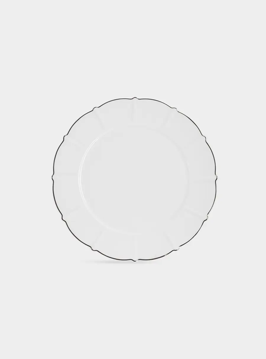 Сервиз обеденный, 6 перс, 21 пр, фарфор F, белый, с серебристым кантом, Lotus silver, image-4