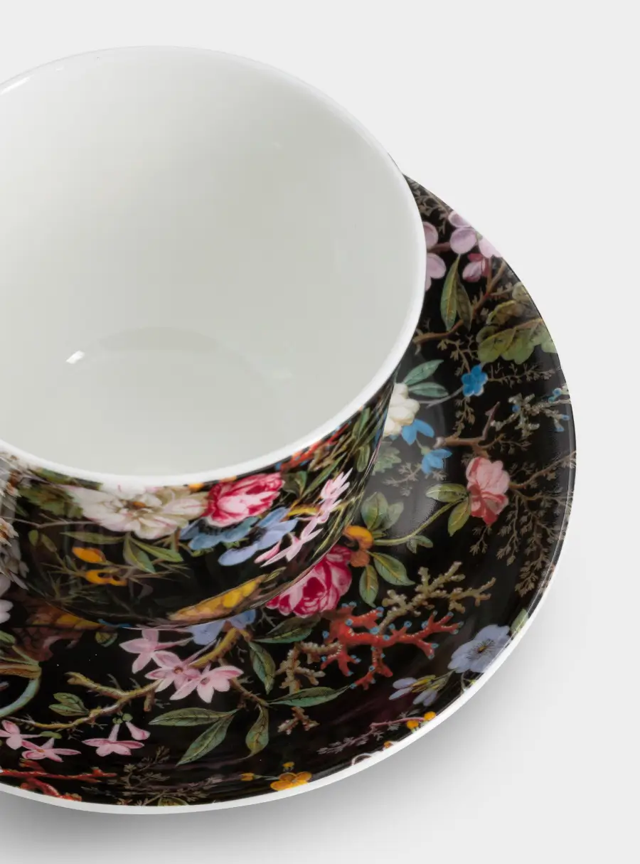 Чашка с блюдцем, 480 мл, Полночные цветы, image-3