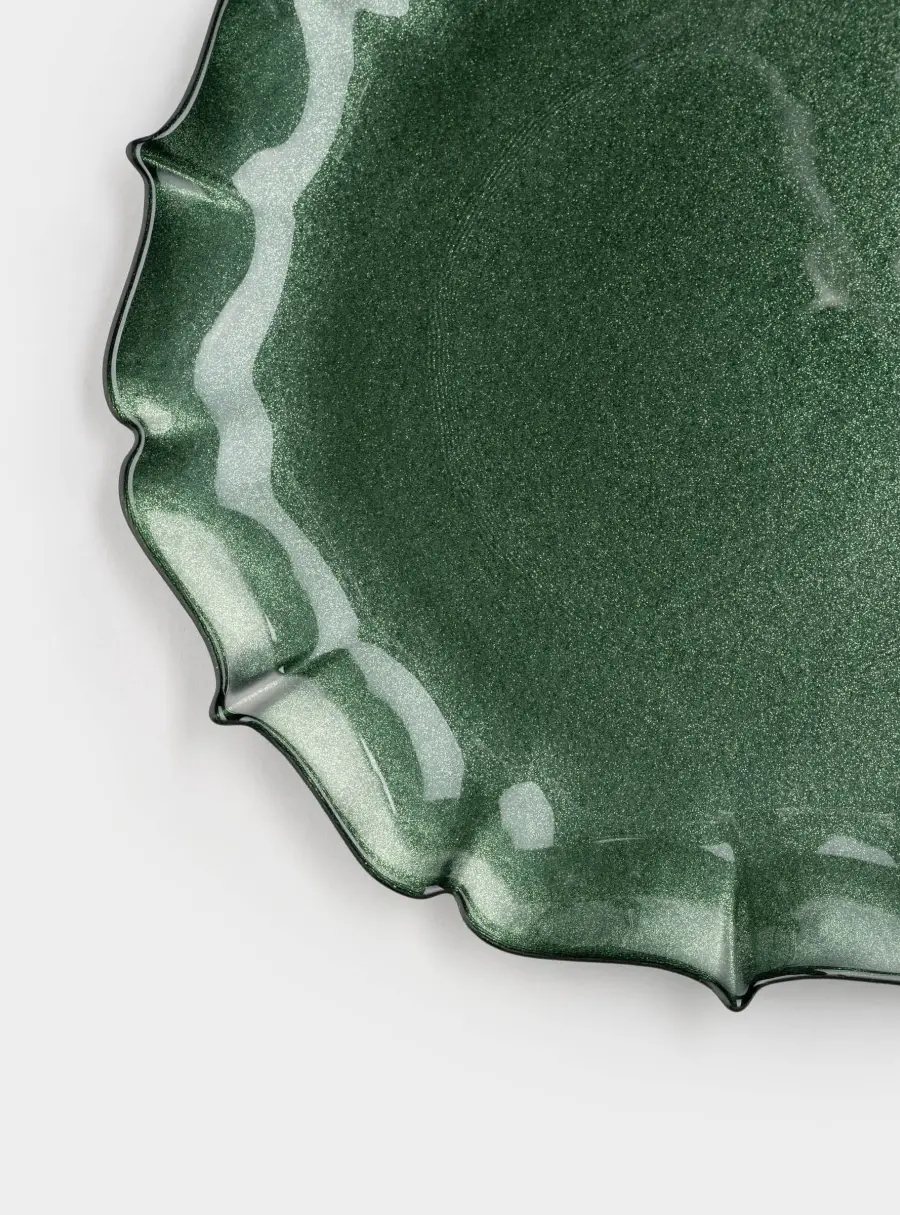 Тарелка обеденная, 28 см, стекло, зеленая, Seville ,image-3