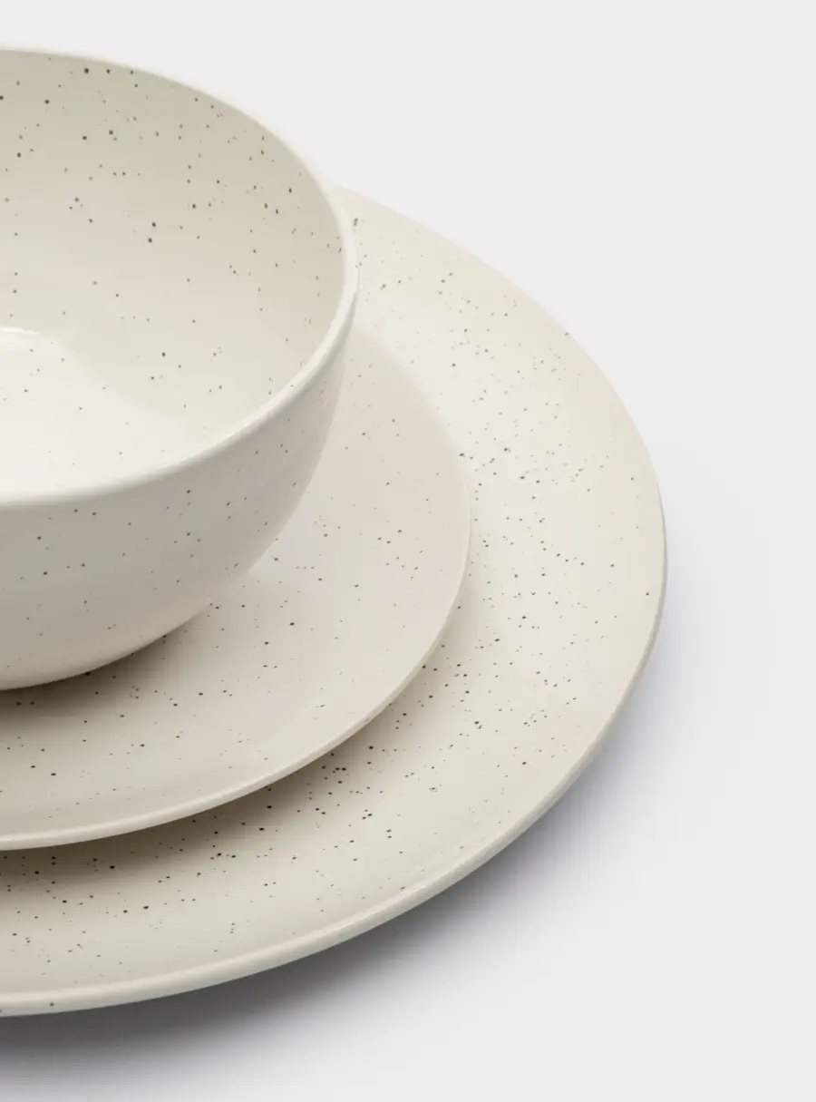 Сервиз обеденный, 6 перс, 18 пр, керамика, молочный, в крапинку, Viveiro, image-6