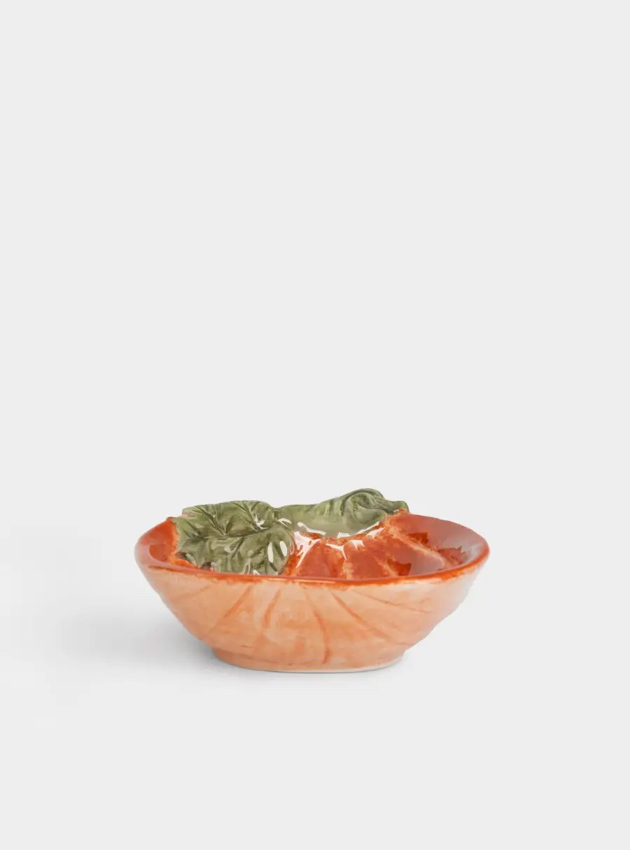 Пиала, 15х14х5 см, 540 мл, керамика D, оранжево-зеленая, Тыква с листом, Bright pumpkin ,image-0