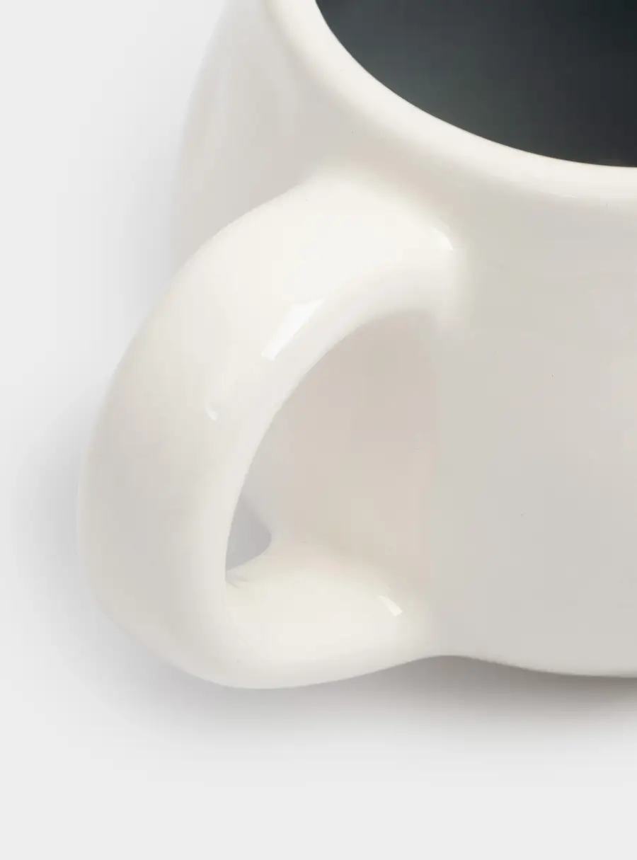 Кружка, 460 мл, керамика D, бело-серая, мятый эффект, Позволь себе, Message ,image-1