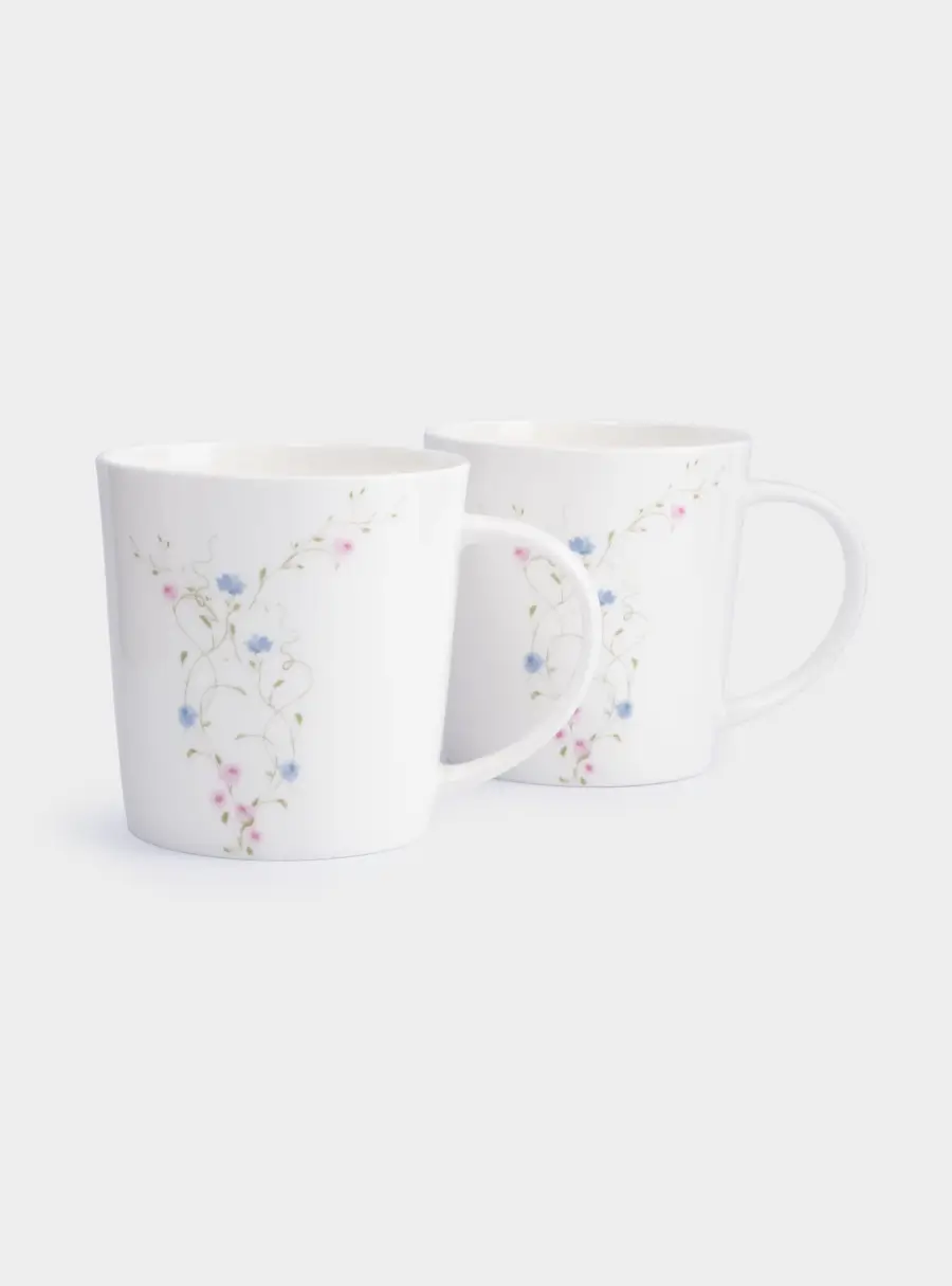 Кружка, 450 мл, 2 шт, фарфор F, белая, Цветы, Gentle garden ,image-2