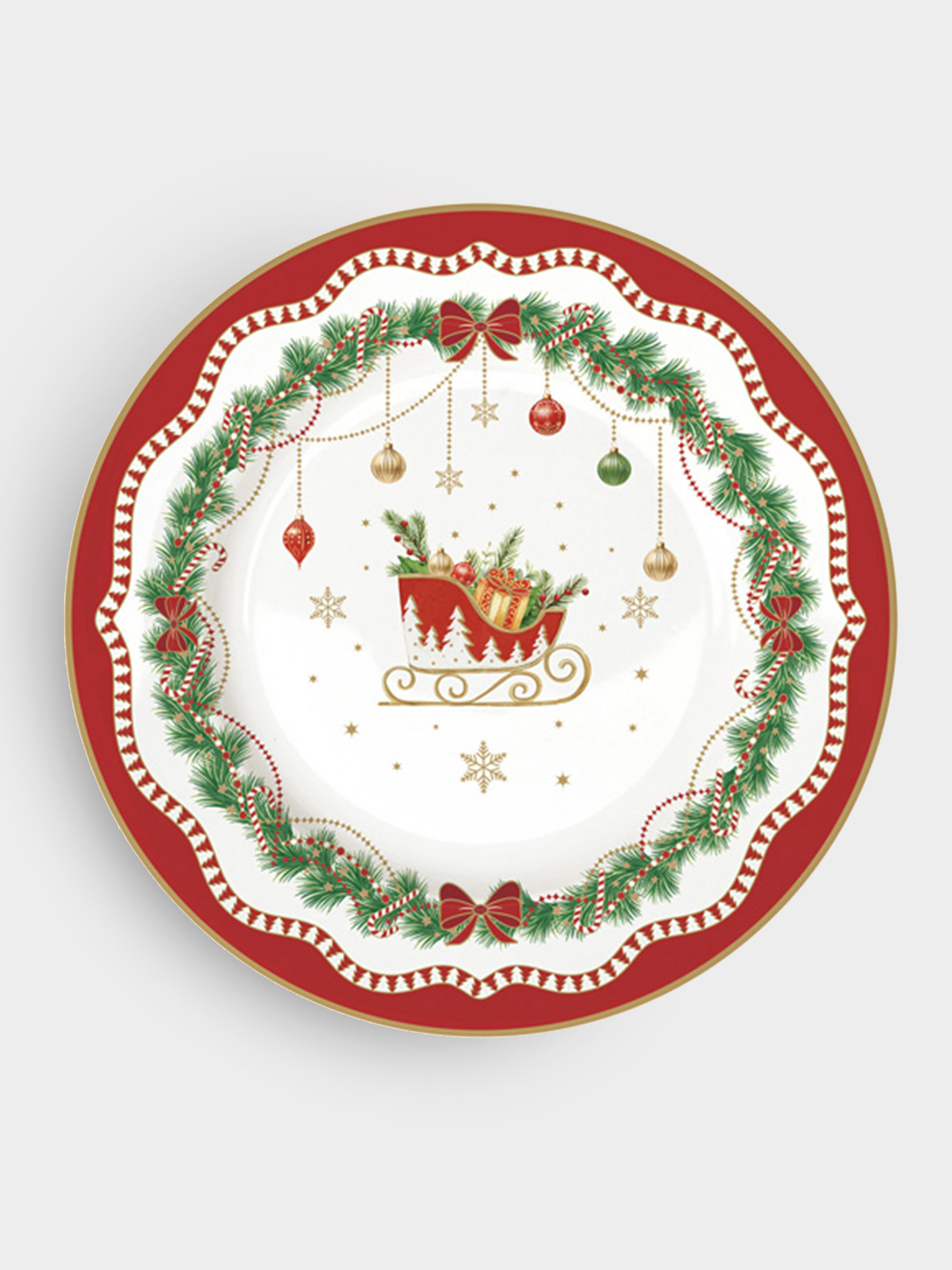 Тарелка десертная, 19 см, 4 шт, фарфор P, белая, Микс, Magie de Noel, image-2
