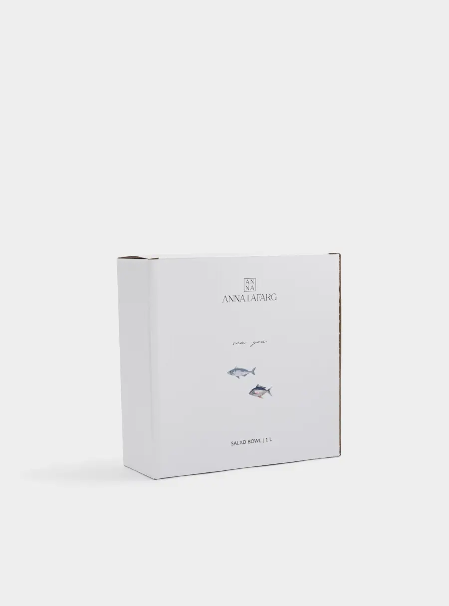 Салатник, 21х8 см, 1 л, керамика, белый, Рыбки, Sea world, image-7