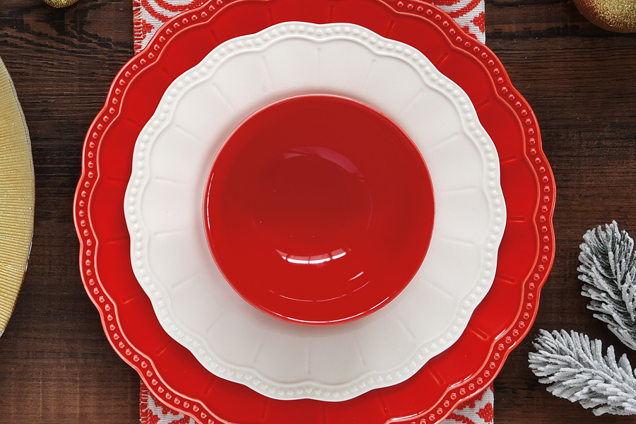 Тарелка обеденная Elite, красная, 26 см
