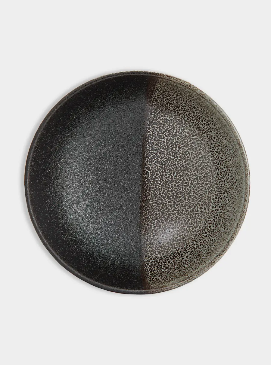 Салатник, 15,5х6 см, 500 мл, фарфор P, черно-серый, в крапинку, Umi, image-1