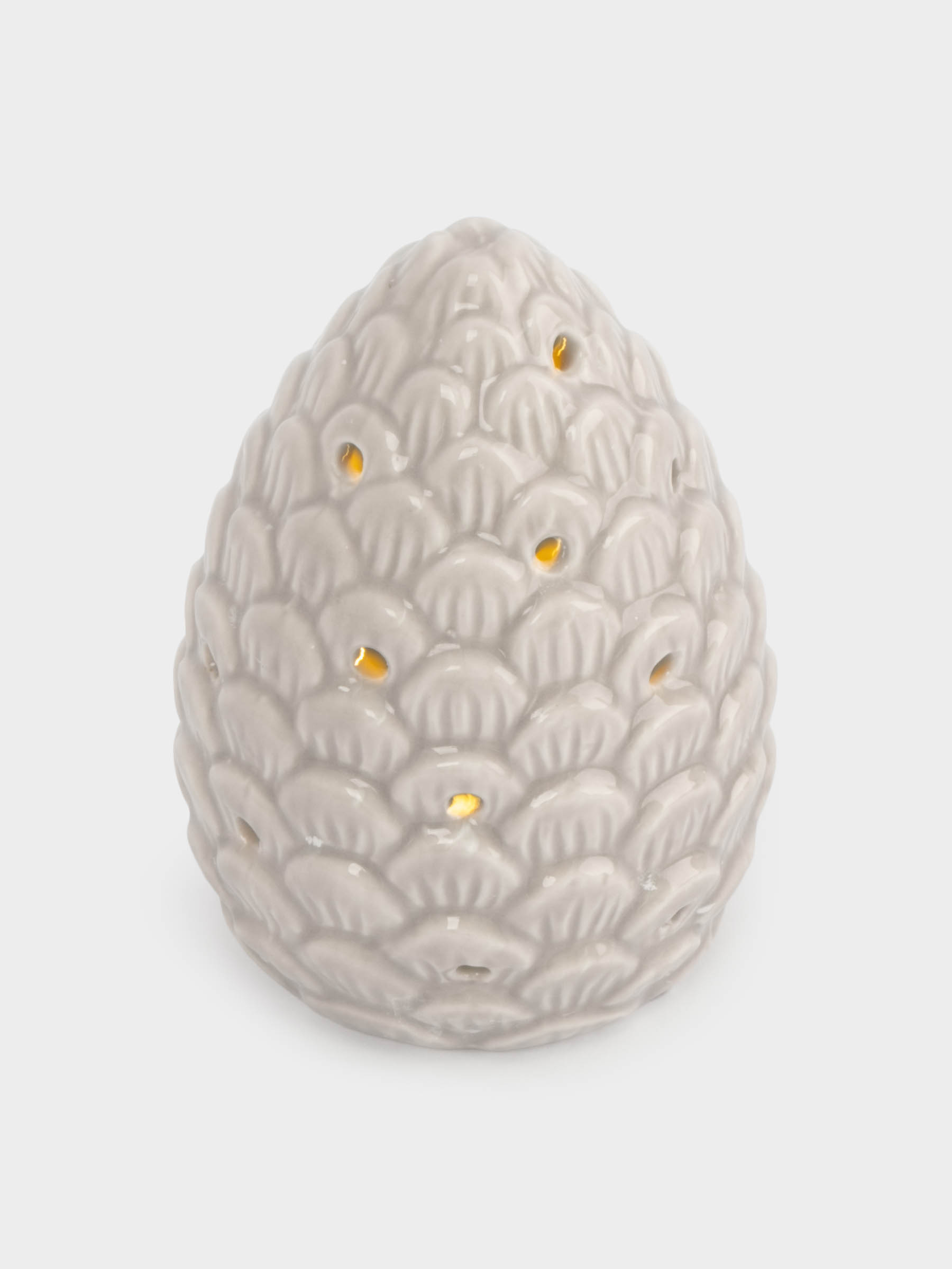 Статуэтка, 11 см, с подсветкой, фарфор P, бежево-молочная, Шишка, Pinecone, image-2