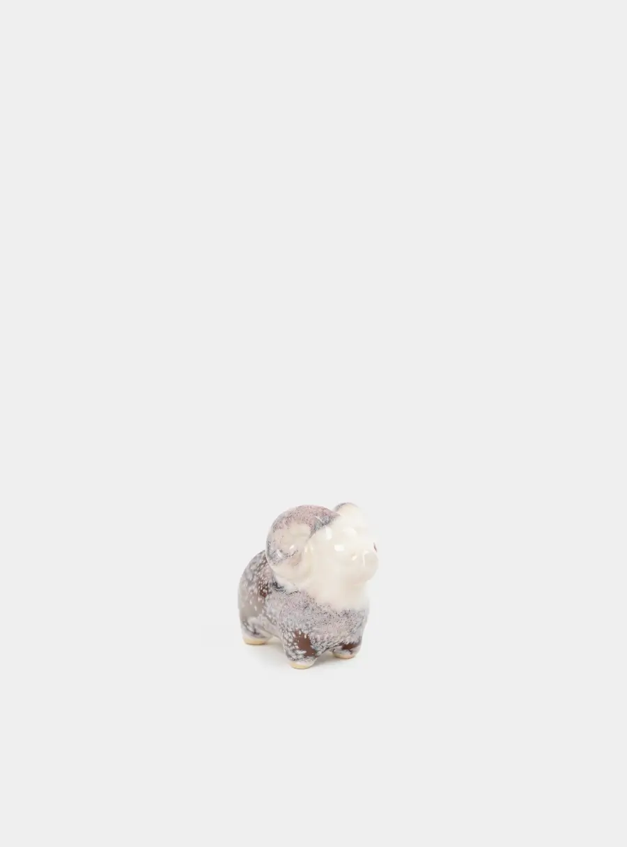 Статуэтка, 6 см, фарфор P, молочно-коричневая, Баран, Sheep ,image-3