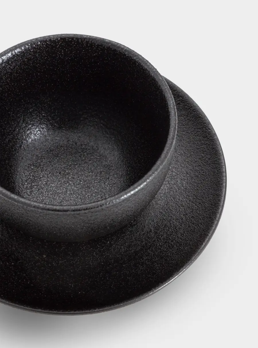 Чашка с блюдцем, 250 мл, чёрная, Икра, image-4