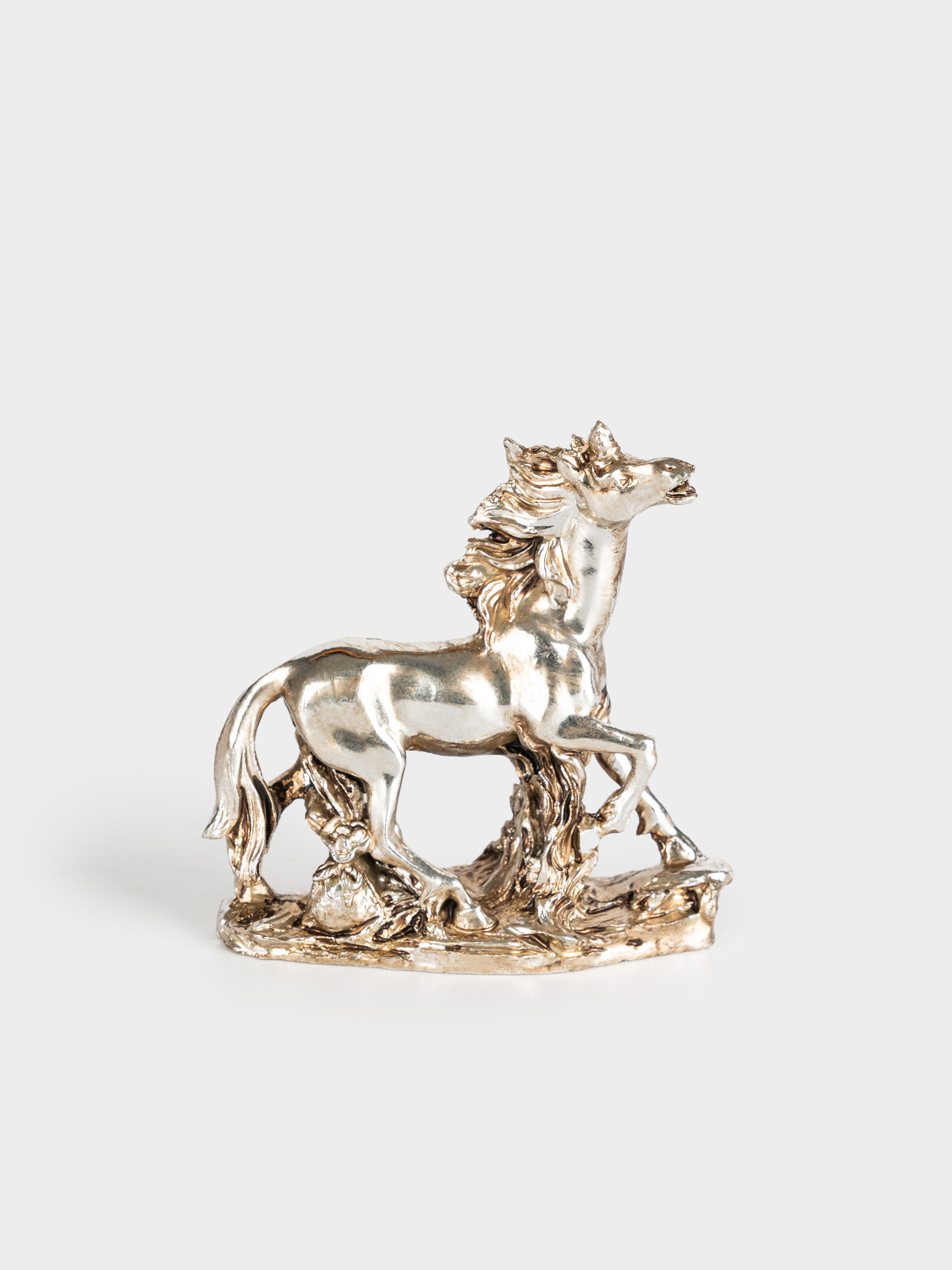 Статуэтка, 8 см, полирезин, серебристая, Бегущая лошадь, Horse, image-2