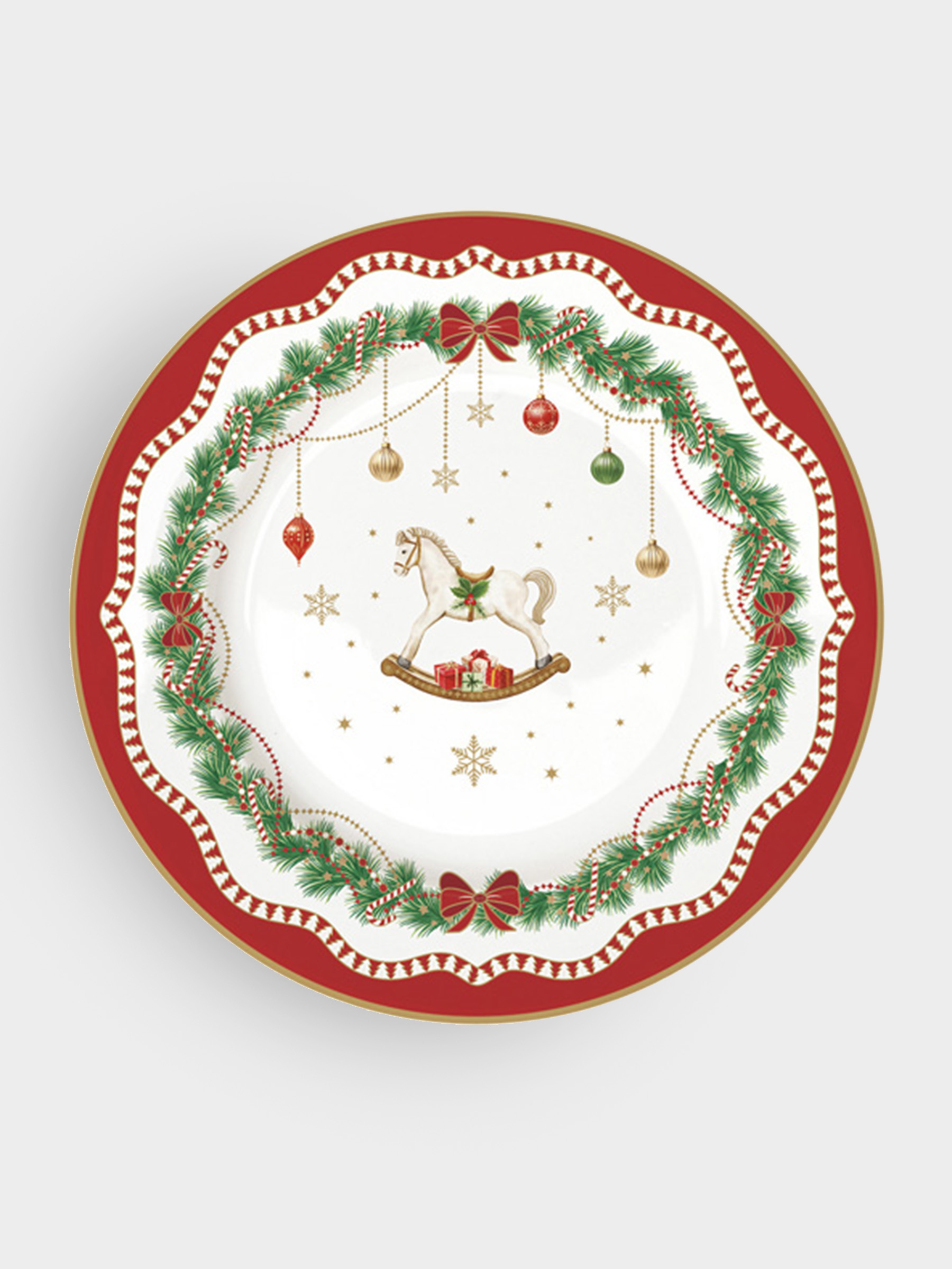 Тарелка десертная, 19 см, 4 шт, фарфор P, белая, Микс, Magie de Noel, image-3