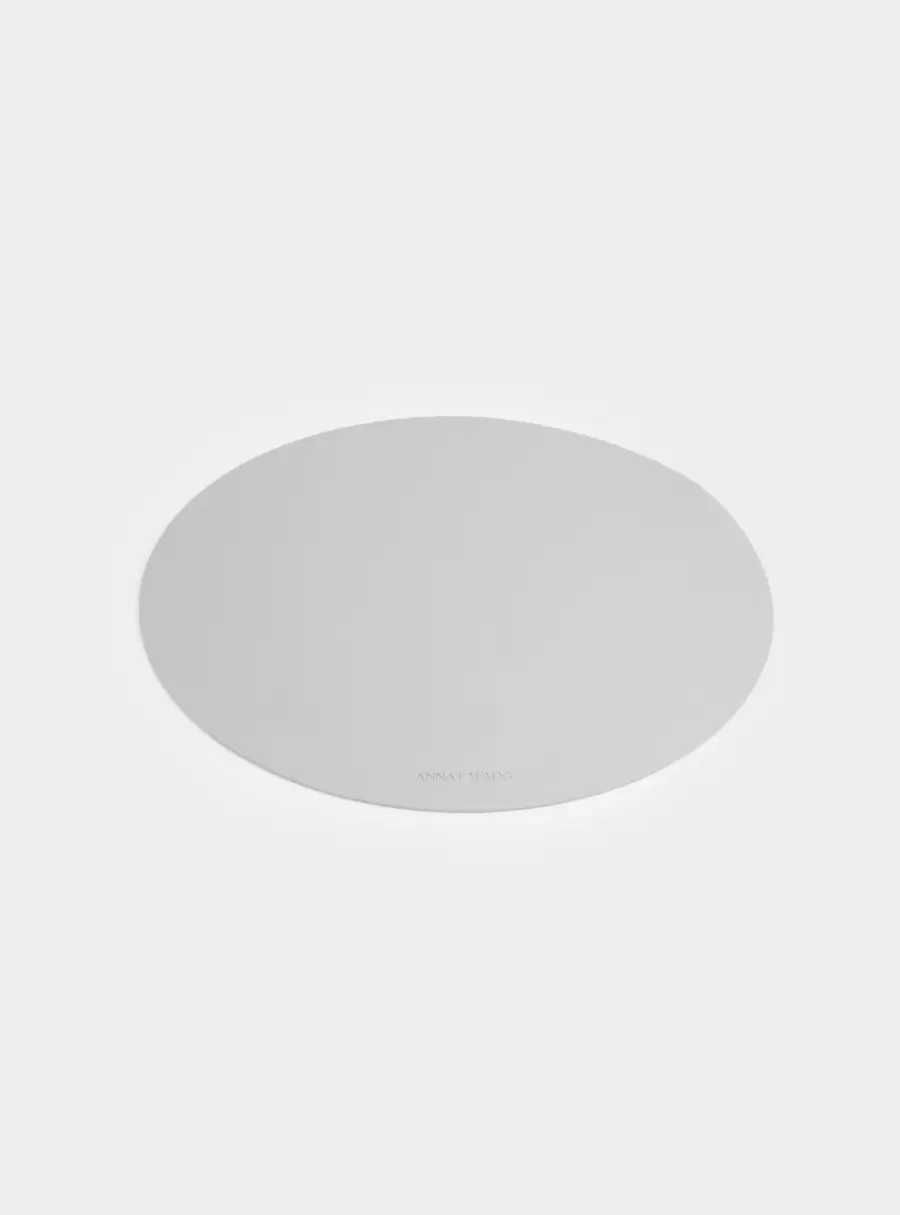 Салфетка под приборы, 38 см, ПВХ, круглая, серебристая, Rock, image-1