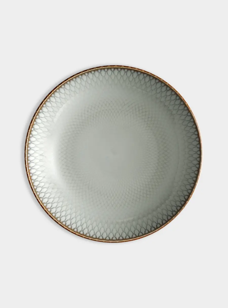 Тарелка суповая, 23х4,5 см, керамика, серо-бежевая, Серые ромбы, Mandala ,image-0