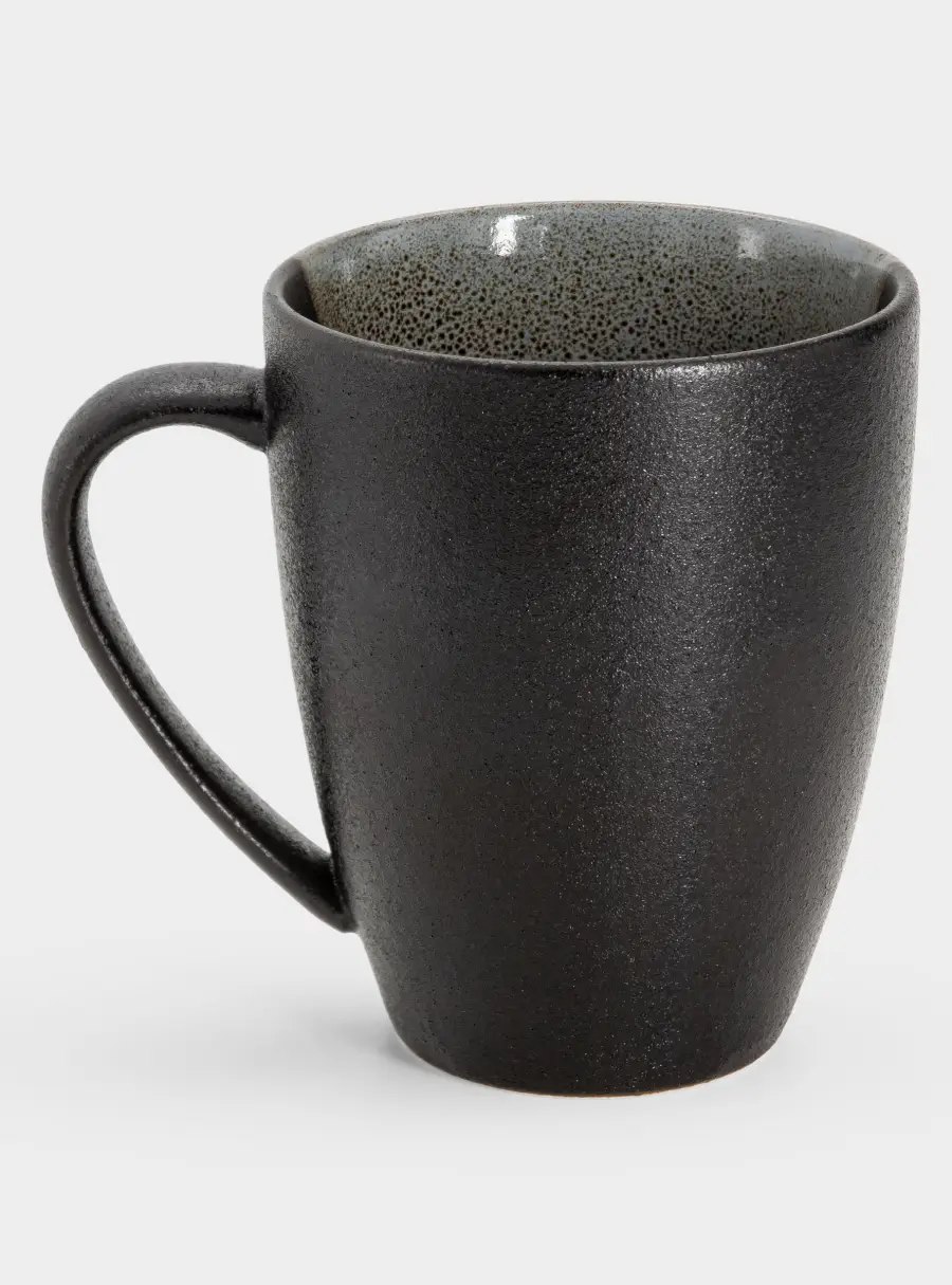 Кружка, 400 мл, фарфор P, черно-серая, в крапинку, Umi, image-4
