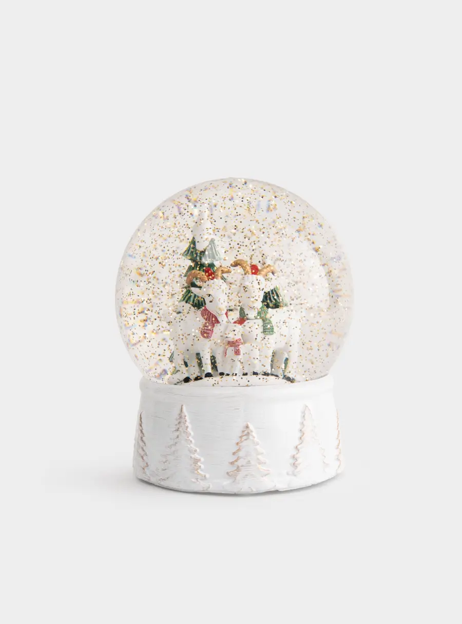 Снежный фонарь, 15 см, с подсветкой, пластик, белый, Семейка козлов, Goat ,image-0