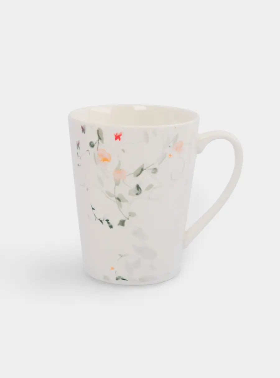 Кружка, 420 мл, 4 шт, фарфор N, белая, Цветы и листья, Primrose ,image-2