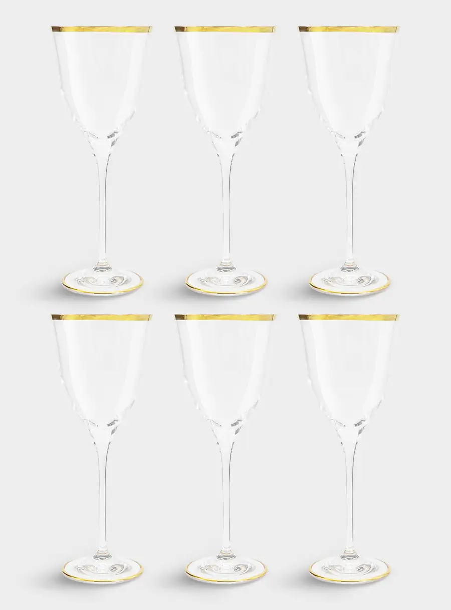 Набор бокалов для вина, 6 пр, 300 мл, Сабина, золото ,image-0