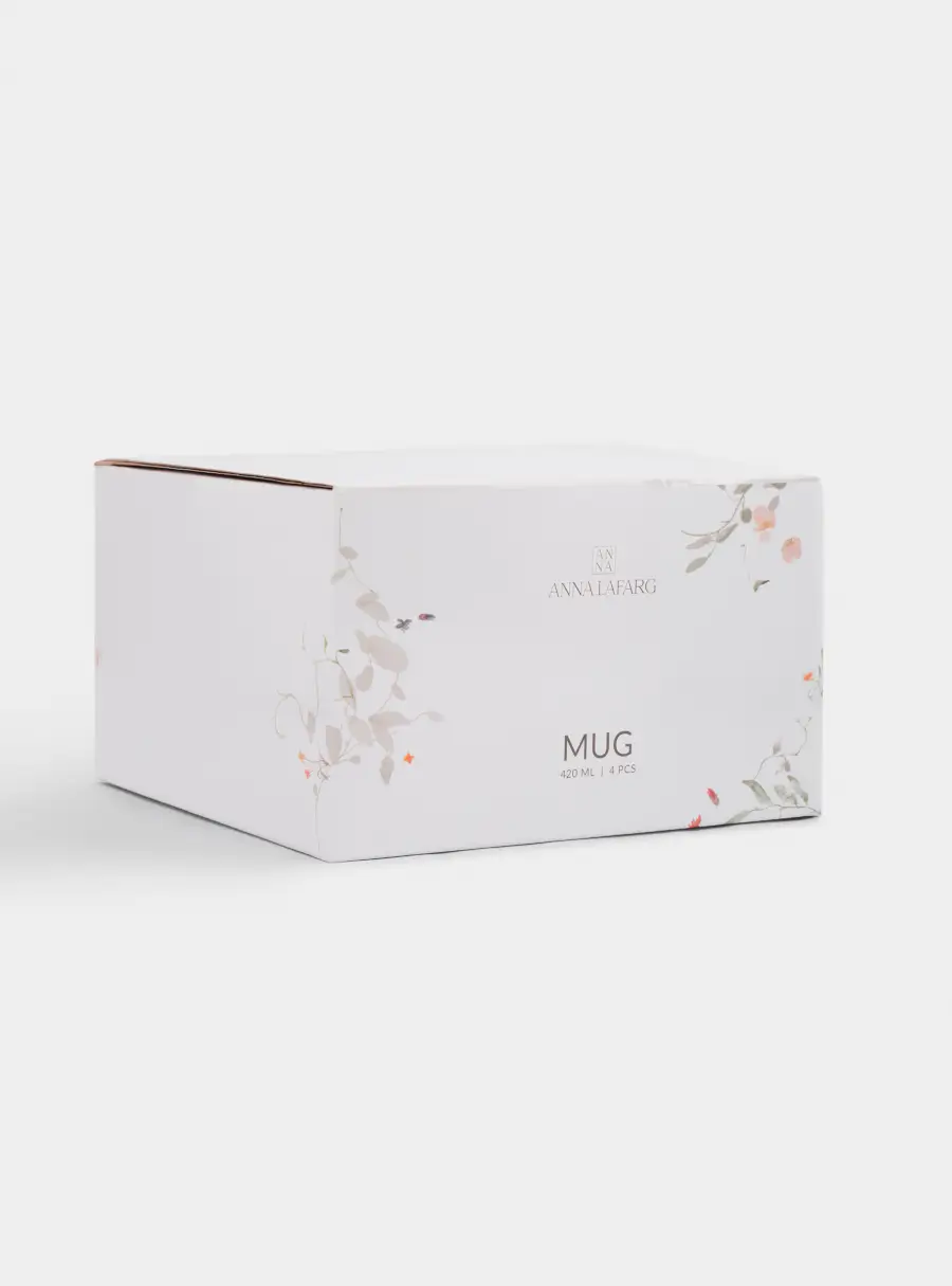 Кружка, 420 мл, 4 шт, фарфор N, белая, Цветы и листья, Primrose, image-5