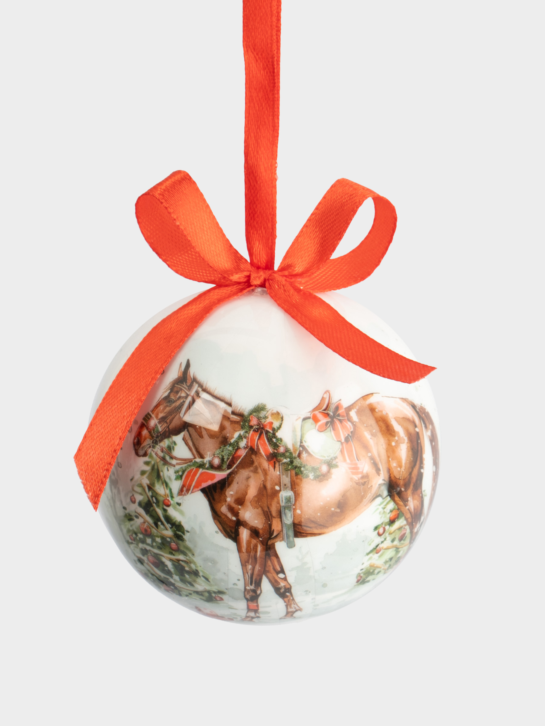 Игрушка елочная, 7 см, пенопласт, шар, Лошадка, Bright horse, image-0