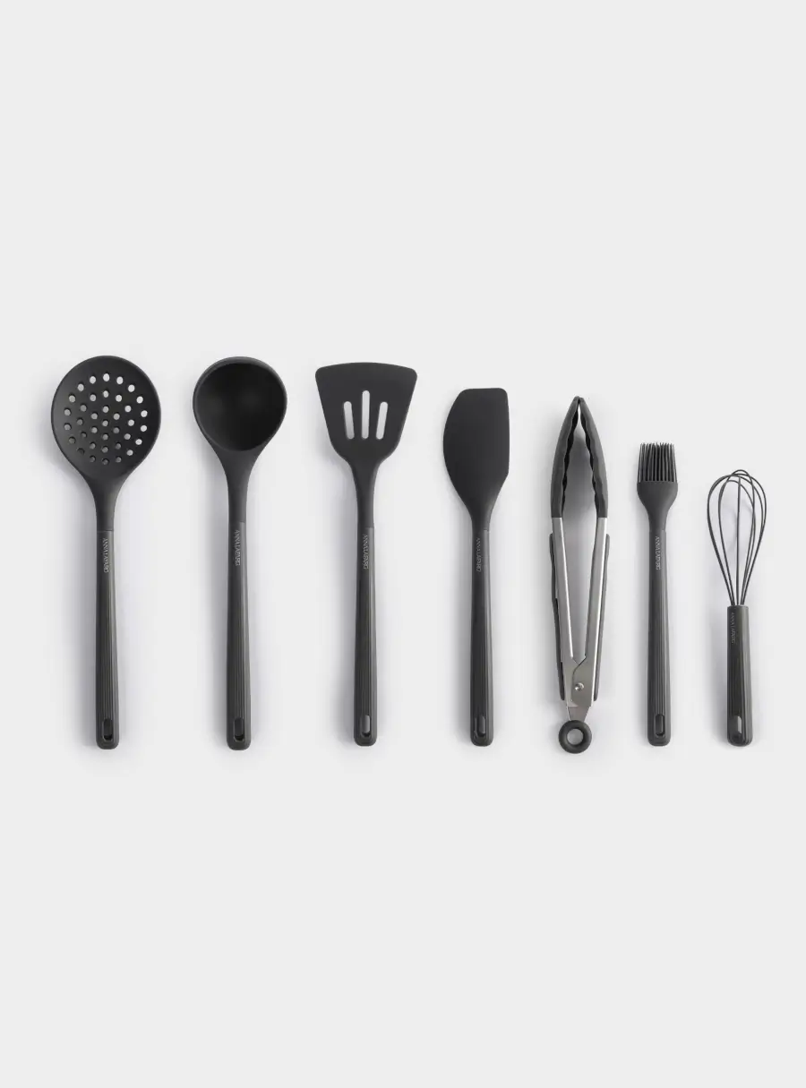 Набор кухонных принадлежностей, 7 пр, в подставке, силикон/пластик, графитовый, Streak, image-6