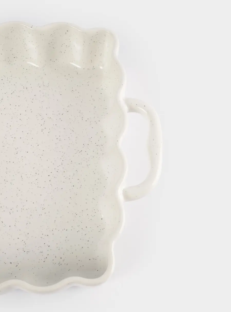 Форма для запекания, 26х26 см, с ручками, керамика, квадратная, белая, в крапинку, Bagel, image-5